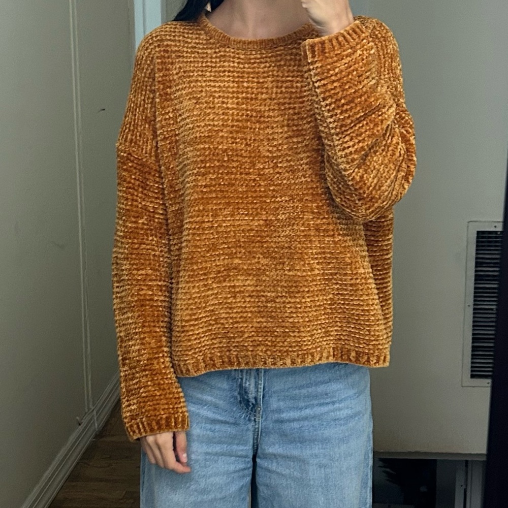 Textured mustard sweater